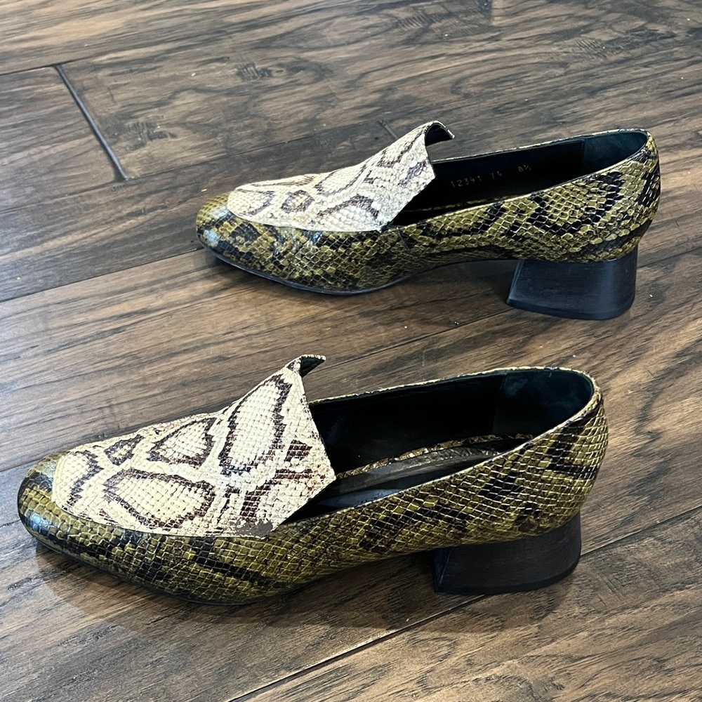 Freda Salvador Two Tone Python Print Loafers Sz 8… - image 5